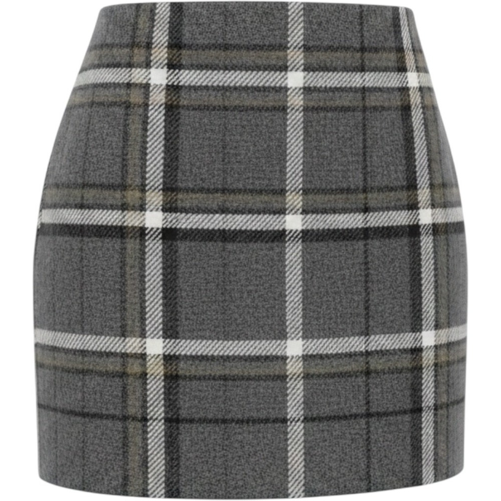 Loft Outlet‎ Petite Gray Plaid Wool Blend Mini Skirt Size 6P 518297